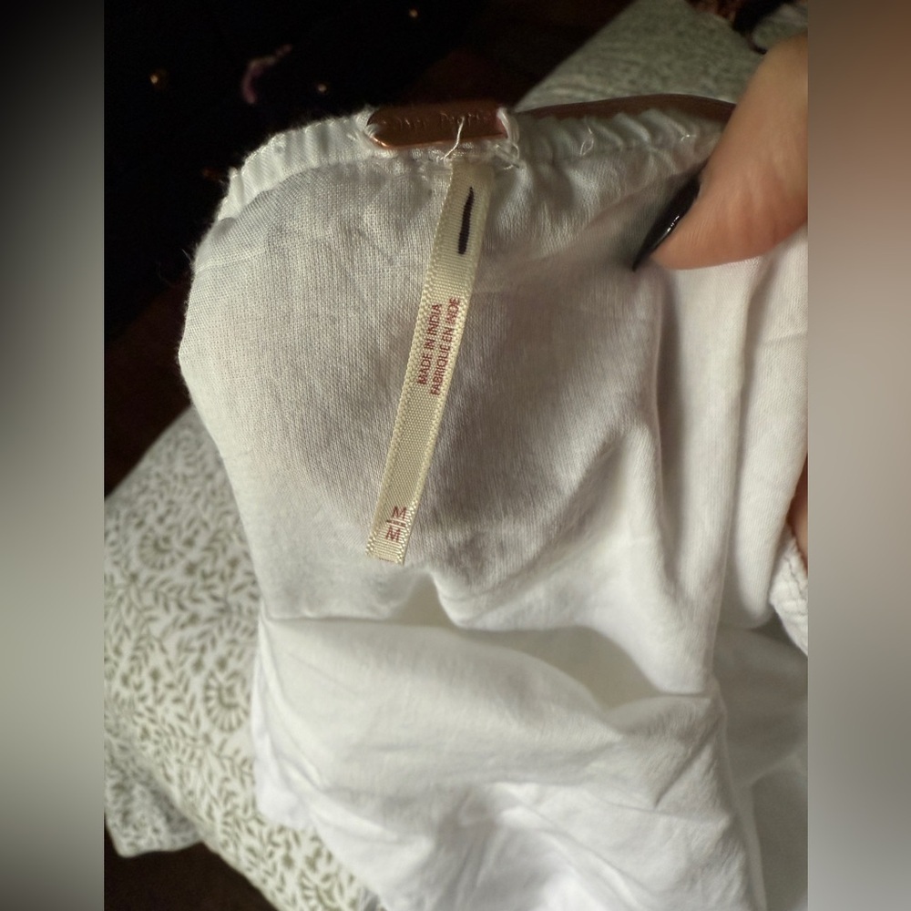 Free People Printemps Moment Halter Ruffle Top White Size M - Picture 4 of 5